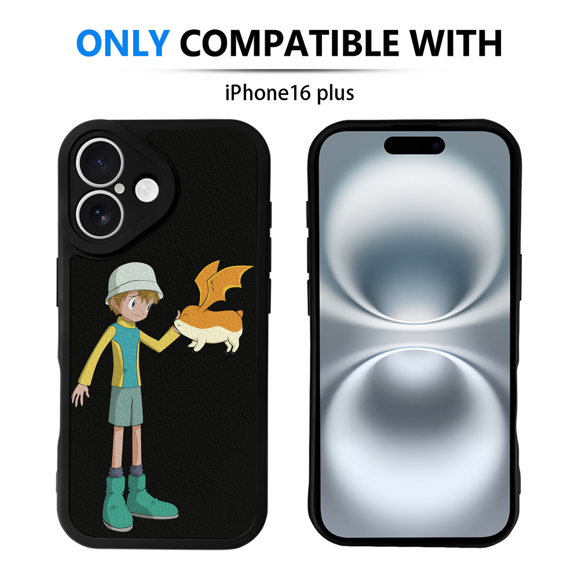 （画像用） Digimon デジタルモンスター/デジモン 【iPhone 16シリーズ対応】シリコンスマホケース（レザー調） 材質：シリコン